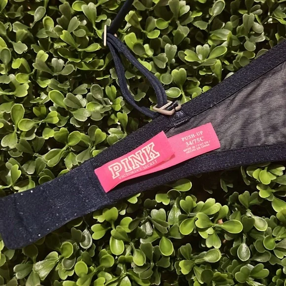 PINK Victoria’s Secret 34C Zebra blue/Green pattern, Push Up Bra - Picture 3 of 8